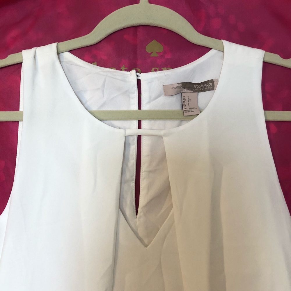 Forever 21 Striped Hem Pleated Shift Dress, White/Black, Size Small, NwoT - Picture 6 of 8